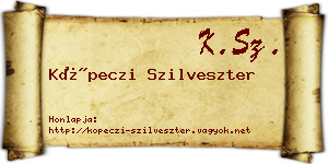 Köpeczi Szilveszter névjegykártya