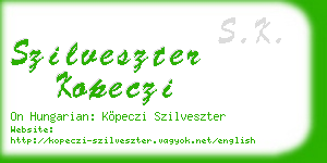 szilveszter kopeczi business card