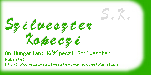 szilveszter kopeczi business card